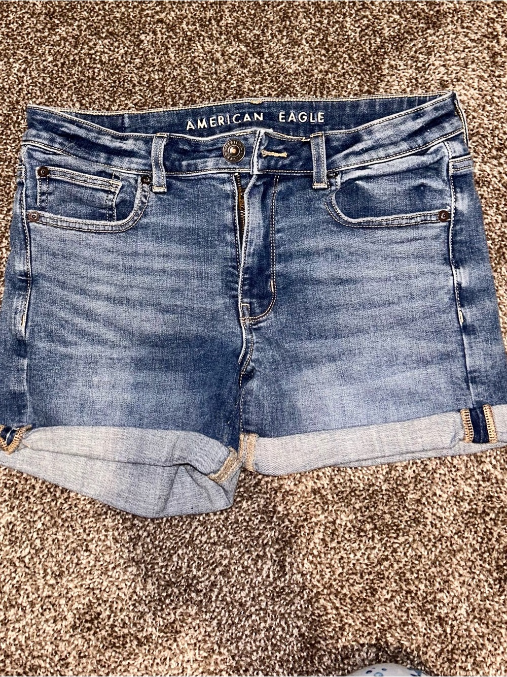 American Eagle Outfitters Medium Blue Denim Rolled Cuff Women's Shorts